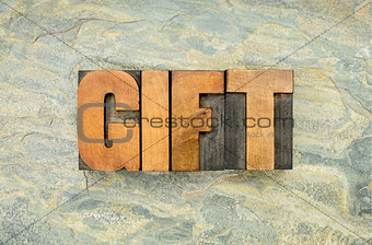 gifr word in wood type