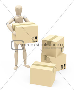 the cardboard boxes