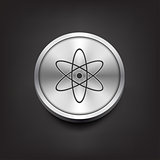 Molecule icon on silver button
