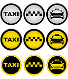 set of taxi signs