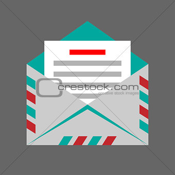 Vector envelope on gray background