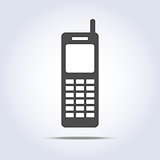 Phone retro icon gray colors