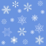 Blue snowflakes seamless background pattern