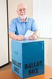 Senior Man with Ballot Box