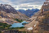 Wild landscape mountain range and lake view, Alberta, Canada