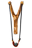 Handmade Wooden Slingshot on White
