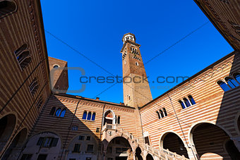 Lamberti Tower and Ragione Palace - Verona Italy