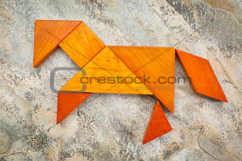 tangram horse abstract