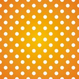 Tile vector pattern with white polka dots on gradient yellow background