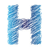 sketched letter H