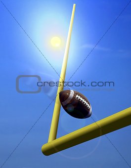 Football and Goal Post under  Sunlight