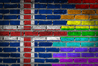 Dark brick wall - LGBT rights - Iceland