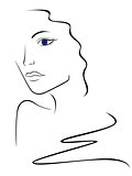 Sketch contour of woman head