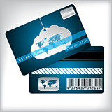 Loyalty card with cloud and striped background 