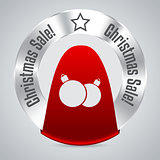 Christmas badge with red ribbon