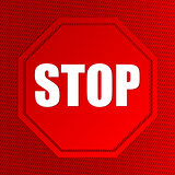 Stop sign with striped background 