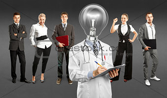 Business Team With Lamp Head Doctor
