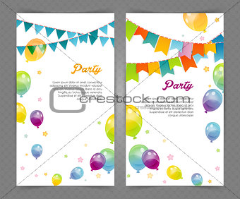 Party banners with flags and ballons