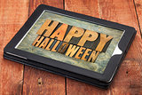 Happy Halloween  on a tablet
