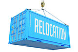Relocation - Blue Hanging Cargo Container.