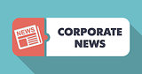 Corporate News on Blue Background in Flat Design.
