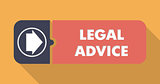 Legal Advice on Orange Background in Flat Design.