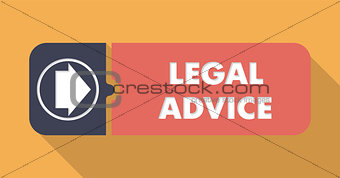Legal Advice on Orange Background in Flat Design.