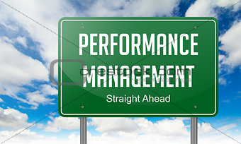Performance Management on Highway Signpost.