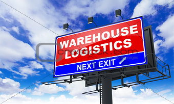 Warehouse Logistics  on Red Billboard.