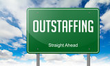 Outstaffing on Green Highway Signpost.