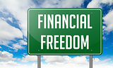 Financial Freedom on Highway Signpost.