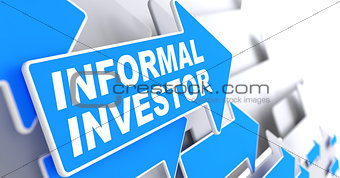 Informal Investor on Blue Direction Arrow Sign.