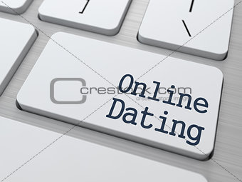 Online Dating Button on Computer Keyboard.