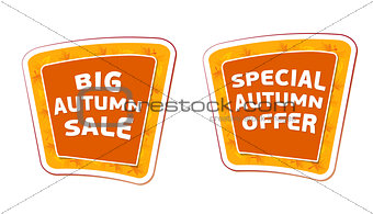 big sale and special offer autumn banners