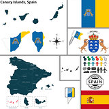Map of Canary Islands, Spain