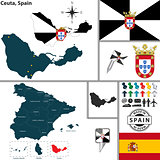 Map of Ceuta, Spain