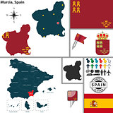 Map of Murcia, Spain