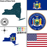 Map of state New York, USA