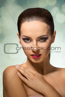 beauty portrait of brunette girl