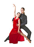 Young couple dancing tango