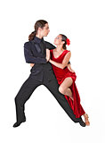 Young couple dancing tango