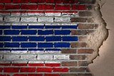 Dark brick wall with plaster - Thailand
