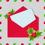 Christmas and New Year Blank Card in Red Envelope
