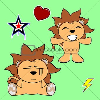 cute lion cartoon sticker set3