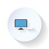 Modern computer flat icon