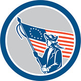 American Patriot Soldier Flag Circle Retro