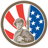 American Soldier Serviceman Bayonet Circle Retro