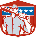 American Baseball Batter Bat Shield Retro