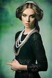 aristocratic retro woman with jewellery 