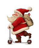 Santa Claus and the Push scooter